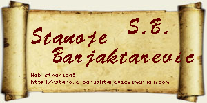 Stanoje Barjaktarević vizit kartica